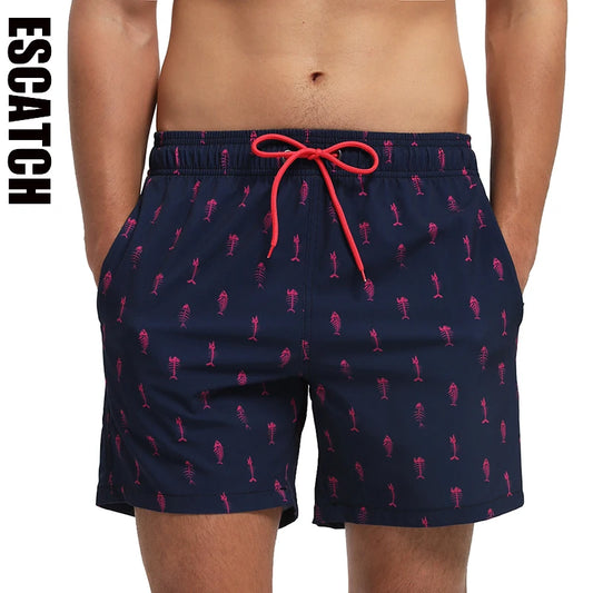 Escatch 2026 Nouveauté été Shorts homme Gym Classique Polyester Imprimé Séchage rapide Avec poches Maillot de bain homme