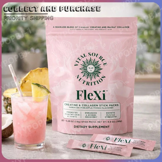 Poudre de créatine et de collagène en sachets individuels, soutient la récupération de la force et la santé de la peau – Complément alimentaire quotidien, 20 portions par sachet