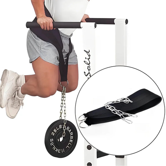 Weight Lifting Back Gym With Chain For Fitness Bodybuilding Pull Up Strength Training Load Waist Strap Thicken Belt Barbell