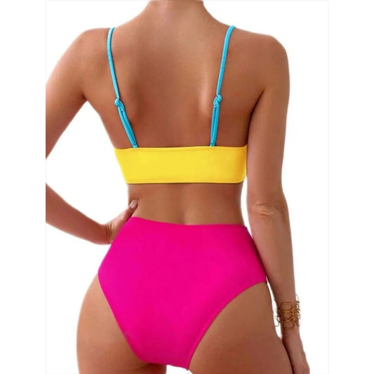 Maillot de bain deux pièces sexy pour femmes, bikini taille haute, push-up, olympiques de bain trempés, vêtements de plage, 2025